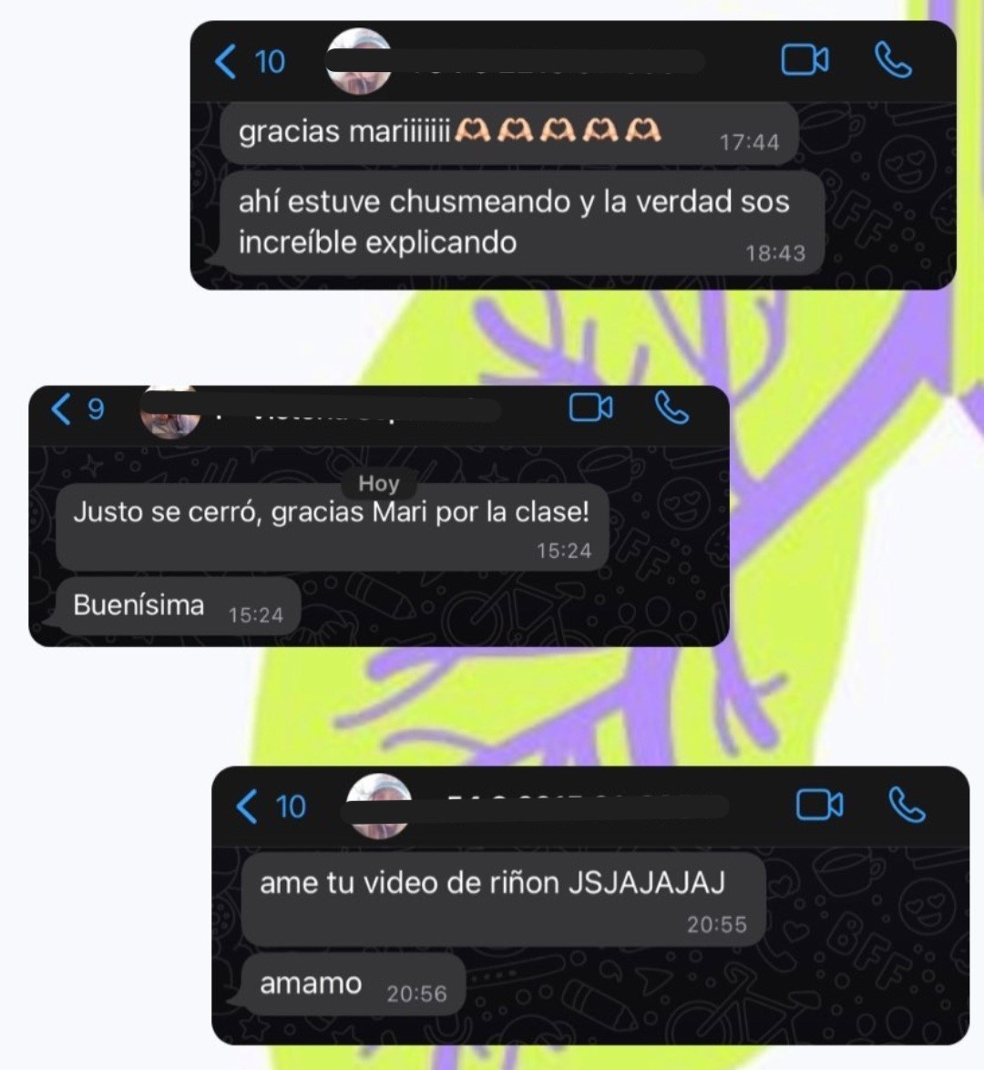 Testimonio de alumnos