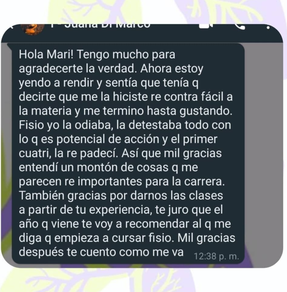 Testimonio de alumnos