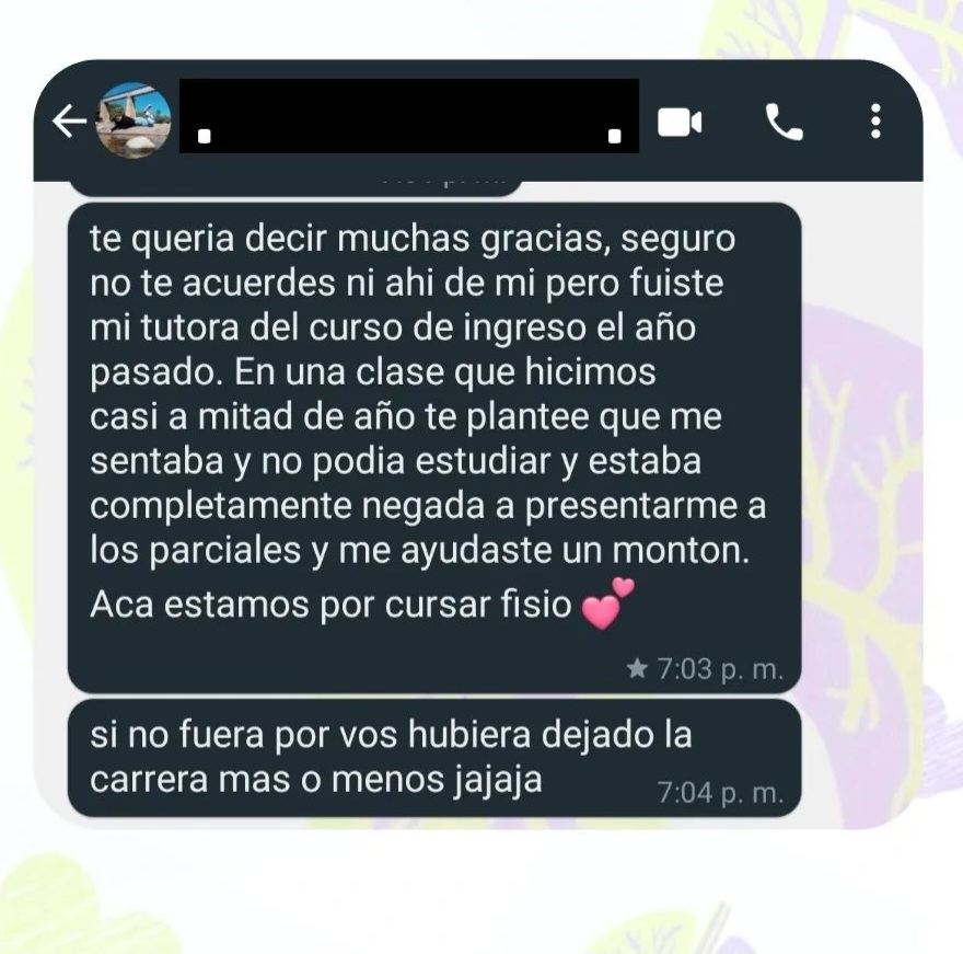 Testimonio de alumnos