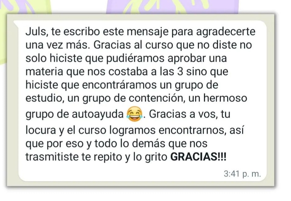 Testimonio de alumnos