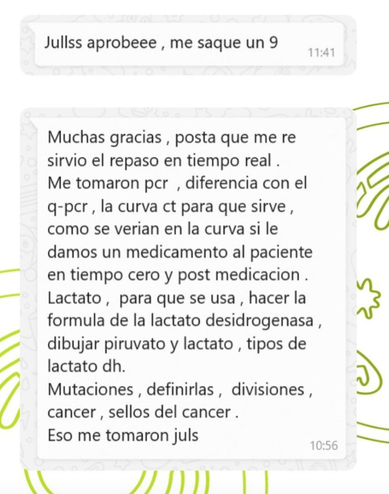 Testimonio de alumnos