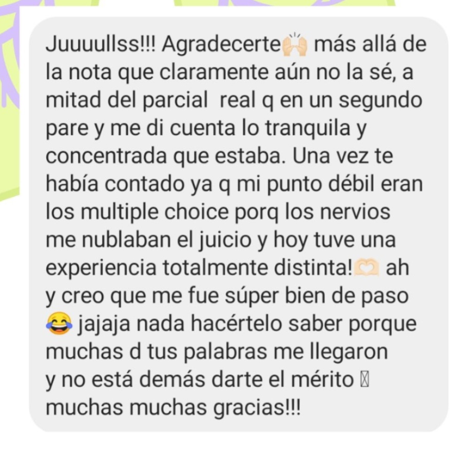 Testimonio de alumnos
