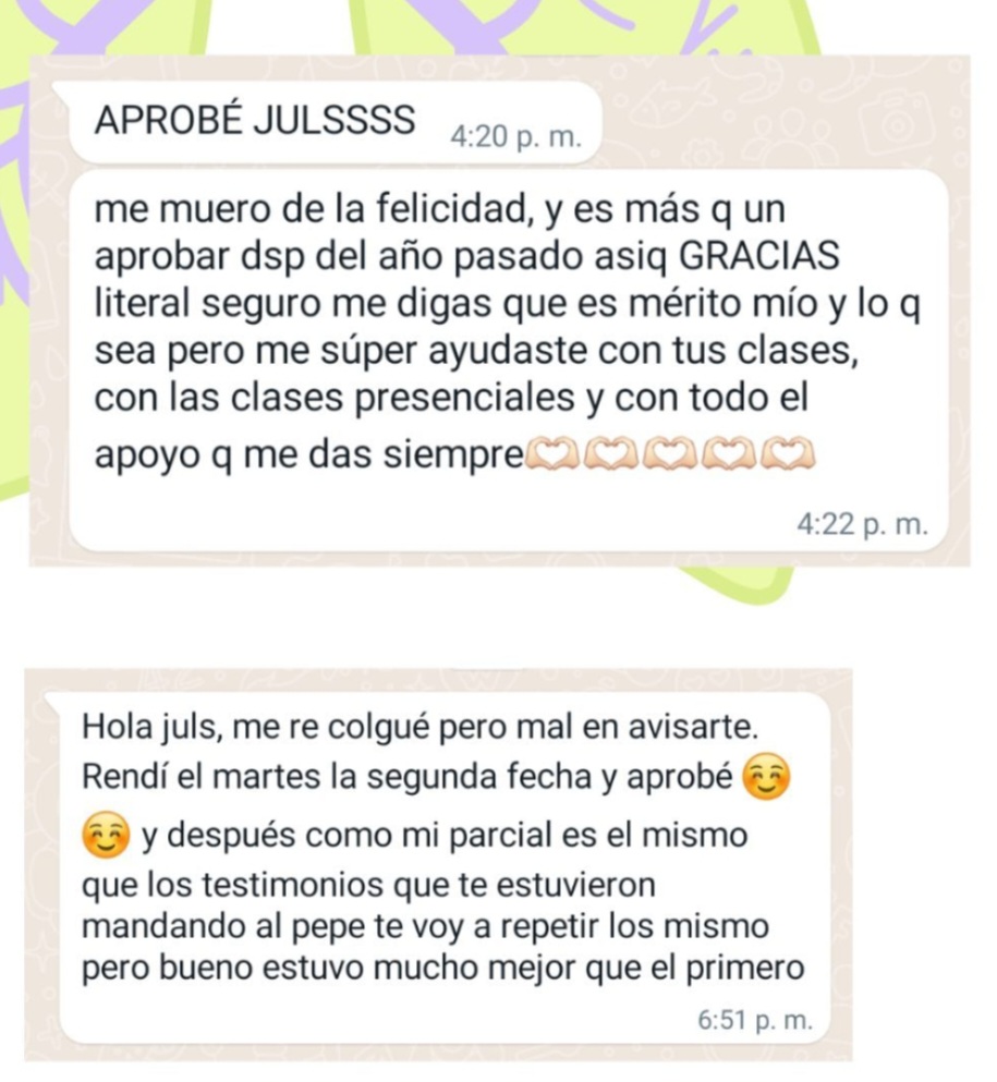 Testimonio de alumnos