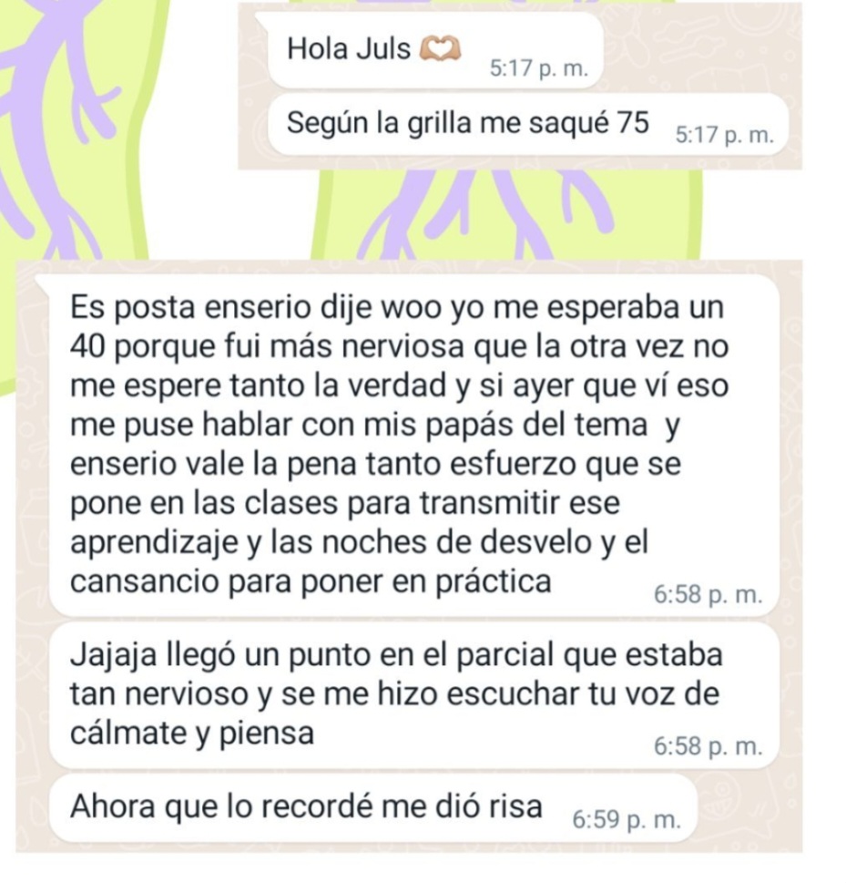 Testimonio de alumnos